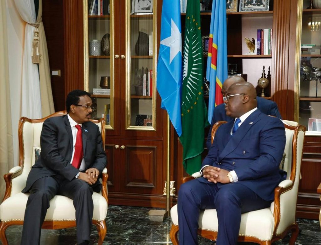 President Mohamed Abudllahi Farmaajo and Félix Tshisekedi of DRC